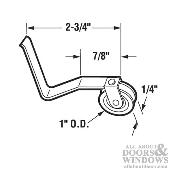 V Spring Tension Roller Assembly with 1 Inch Nylon Wheel for Sliding Screen Door - V Spring Tension Roller Assembly with 1 Inch Nylon Wheel for Sliding Screen Door