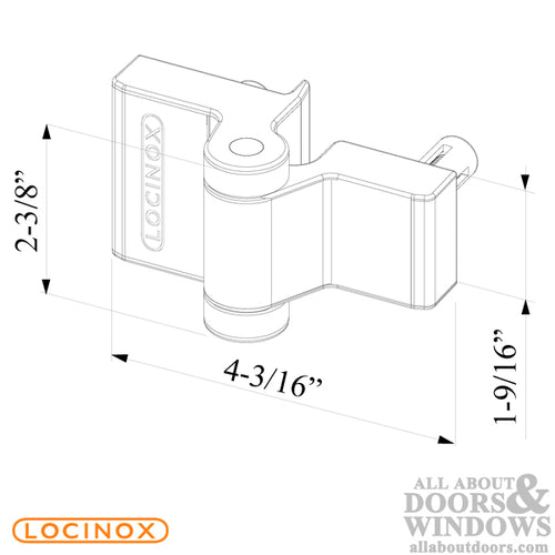 Locinox Puma Compact 2-Way Adjustable 180 Degree Surface-Mounted Hinge - Choose Color - Locinox Puma Compact 2-Way Adjustable 180 Degree Surface-Mounted Hinge - Choose Color