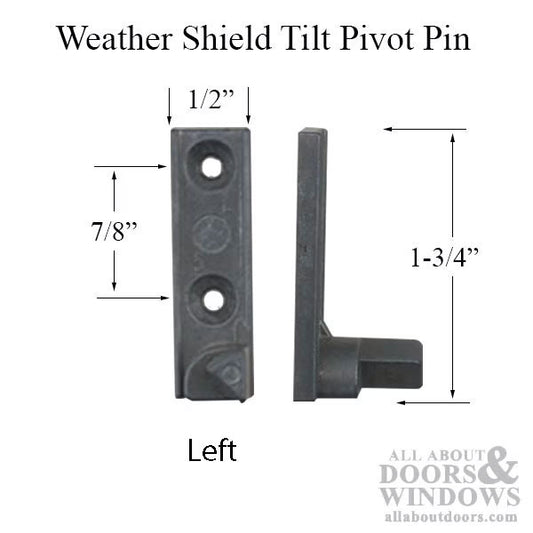 Discontinued - Replacement Pivot Pin, Double Hung Tilt 610/810 Windows, Left Hand - Mill Finish