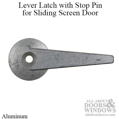 Lever Latch with Stop Pin for Sliding Screen Door - Aluminum - Lever Latch with Stop Pin for Sliding Screen Door - Aluminum