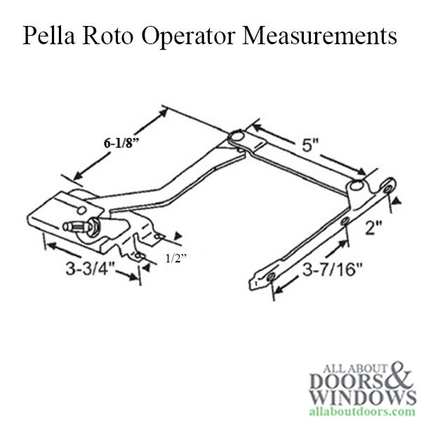 Pella Window Operator For Casement Windows From 1967 to 1993 Right Hand Operator For Casement and Primed Wood Windows - Pella Window Operator For Casement Windows From 1967 to 1993 Right Hand Operator For Casement and Primed Wood Windows