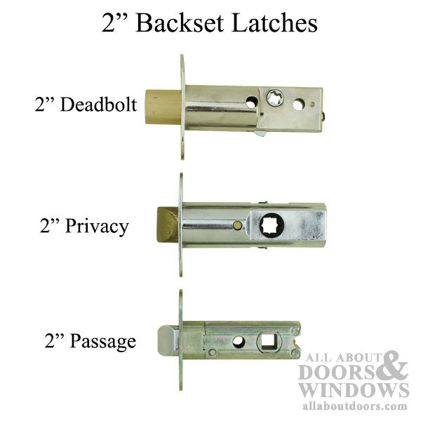 2 inch Backset Spring Latch, Square Face - Brushed Stainless Steel - 2 inch Backset Spring Latch, Square Face - Brushed Stainless Steel