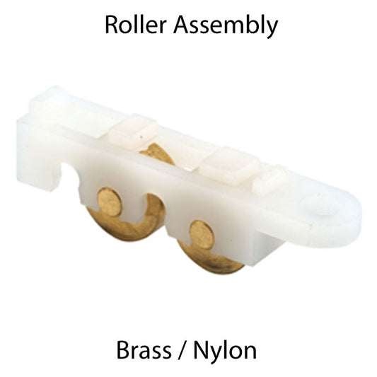 Roller Assembly (Flat) - Sliding Windows, Nylon / Brass