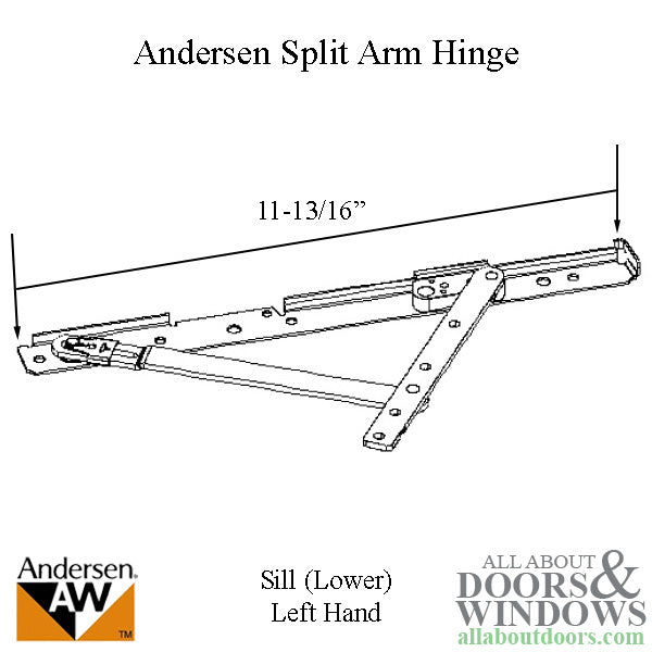 Andersen Casement Left Split Arm Sill Hinge 1998 - Present - Andersen Casement Left Split Arm Sill Hinge 1998 - Present