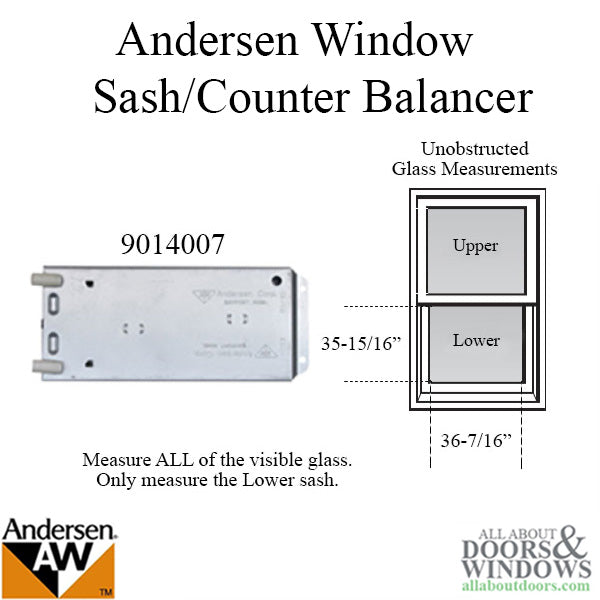 Andersen 200 Series Narroline Window Sash/Counter Balancer, Right Hand - R1233/31 - Andersen 200 Series Narroline Window Sash/Counter Balancer, Right Hand - R1233/31