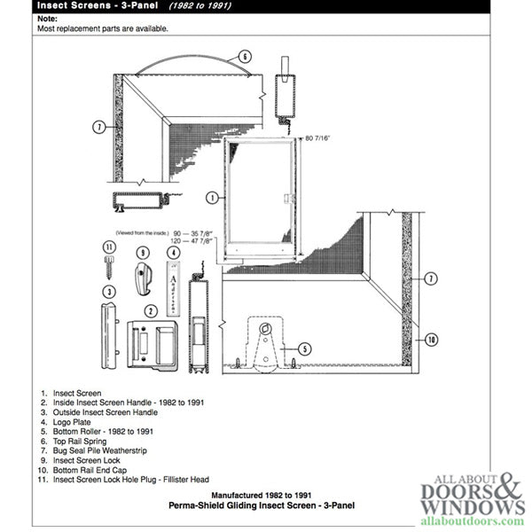 Andersen Window - Perma-Shield Gliding Door Logo Plate w/ Screws, Plastic - Stone - Andersen Window - Perma-Shield Gliding Door Logo Plate w/ Screws, Plastic - Stone
