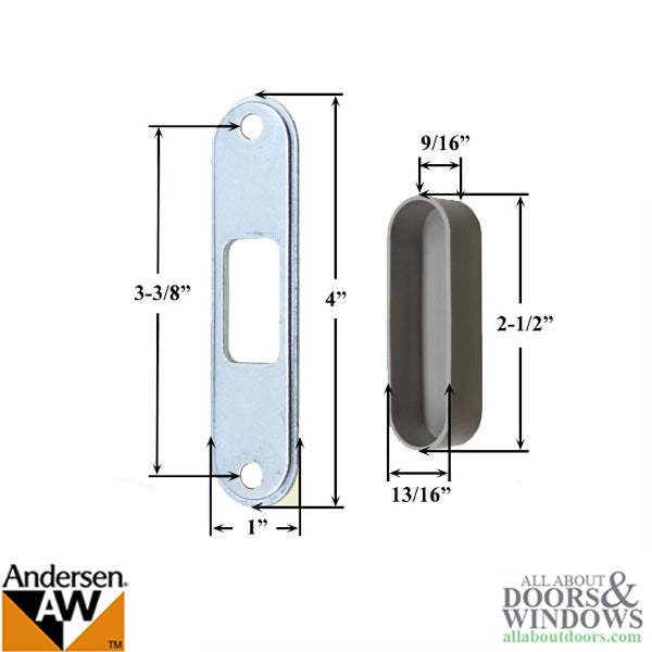 Andersen Perma-Shield Metal 4 Inch Gliding Door Strike and Liner for 2 Panel Door - Andersen Perma-Shield Metal 4 Inch Gliding Door Strike and Liner for 2 Panel Door