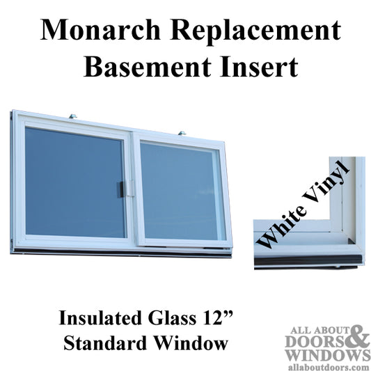 Monarch C-400A-12 Vinyl Basement WINDOW Insert, Dual Pane Glass