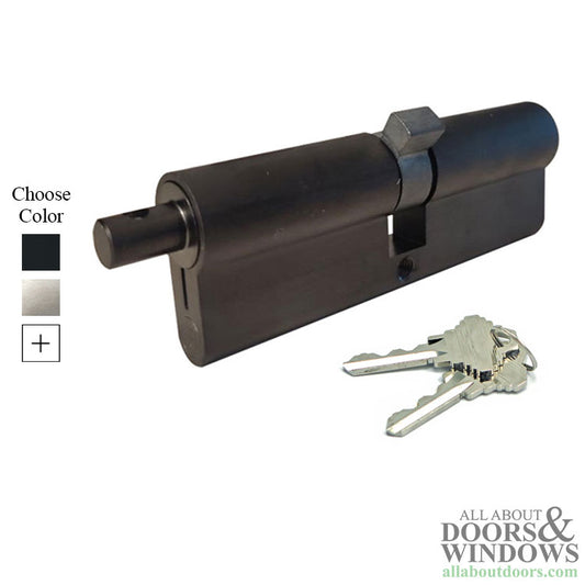45/45 90mm Keyed Euro Profile Cylinder with Tang, Schlage Keyway - Choose Color