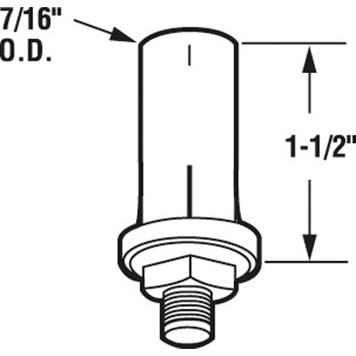 Pivot, Door Wardrobe 7/16 inch 1-1/2 inch Long - Pivot, Door Wardrobe 7/16 inch 1-1/2 inch Long