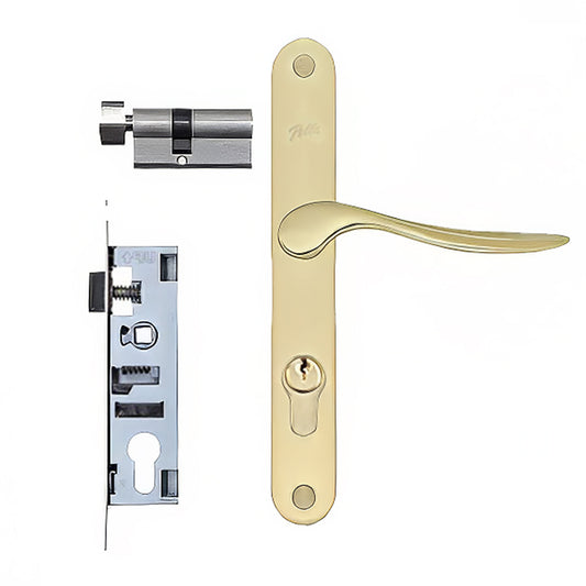 Pella Storm Door hardware with curved handle and  Mortise Lock - Choose Color