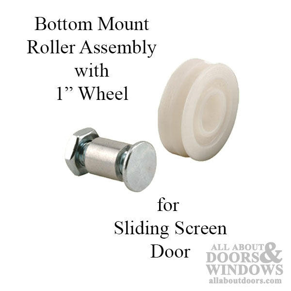 Bottom Mount Roller Assembly with 1 Inch Nylon Wheel for Sliding Screen Door - Bottom Mount Roller Assembly with 1 Inch Nylon Wheel for Sliding Screen Door