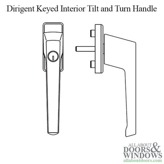 G-U Dirigent Keyed Handle for Tilt & Turn - Choose Color