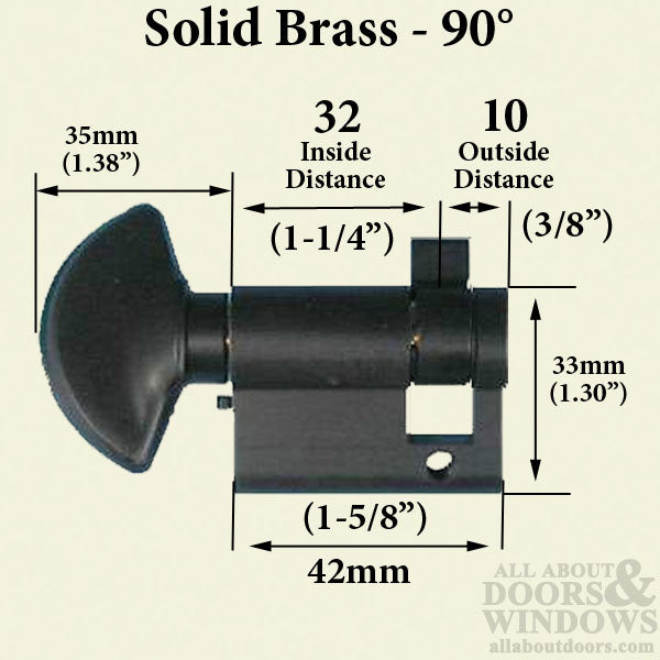 32 / 10 Inactive Non-Keyed 90 Degree Euro Profile Cylinder - 32 / 10 Inactive Non-Keyed 90 Degree Euro Profile Cylinder
