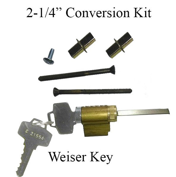 2-1/4 Conversion Kit: Weiser Keyed Cylinder - 2-1/4 Conversion Kit: Weiser Keyed Cylinder