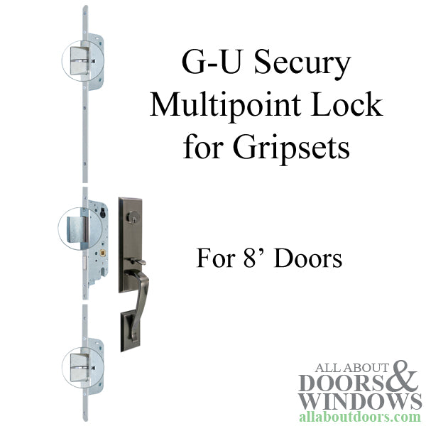 Secury Automatic Multipoint Lock for 8' Entry Doors for Use with Gripset Handleset - Secury Automatic Multipoint Lock for 8' Entry Doors for Use with Gripset Handleset