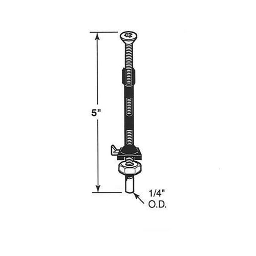 FloatAway Bottom Corner Threaded Pivot Rod, 1/4 Diameter Pin - FloatAway Bottom Corner Threaded Pivot Rod, 1/4 Diameter Pin
