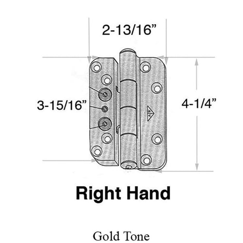Discontinued - Andersen 1992-2005 Frenchwood door Hinge, Right Hand - Goldtone - Discontinued - Andersen 1992-2005 Frenchwood door Hinge, Right Hand - Goldtone