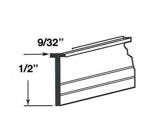 Shower door sweep  9/32 top x 1/2 inch length - Gray