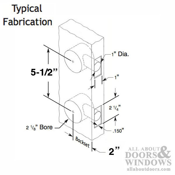 W&F 1200 Series Lock 5-1/2 C-C,  2