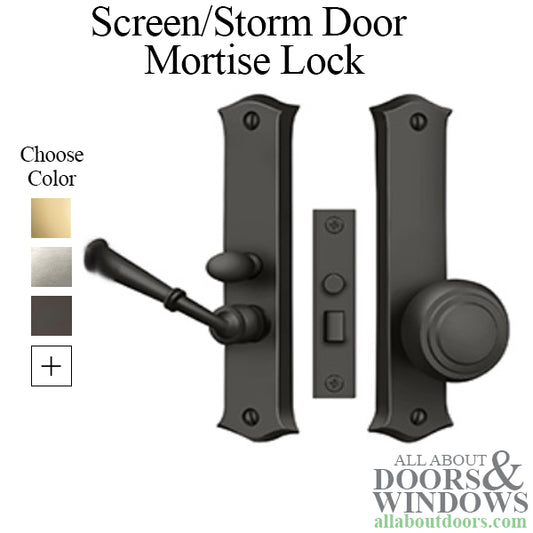 Screen/Storm Door Mortise Lock, Metal or Wood Doors - Choose Color