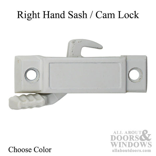 Right Hand Sash / Cam Lock, Vinyl and Aluminum Sash Hardware - Choose Color