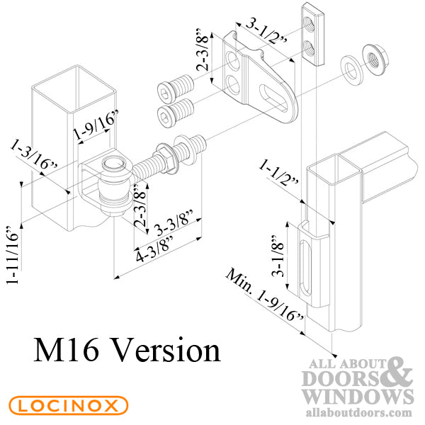 180 Degree Weld-On 4D Adjustable Hinge with M16 or M20 Eyebolts - 180 Degree Weld-On 4D Adjustable Hinge with M16 or M20 Eyebolts