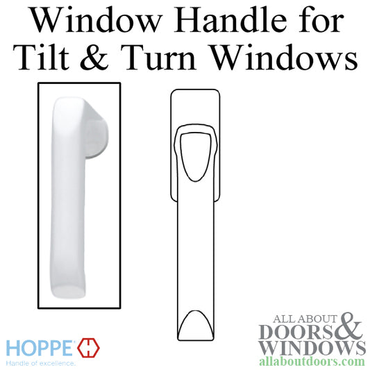 London Non-Locking Handle for Tilt & Turn Windows - Made of Aluminum - White