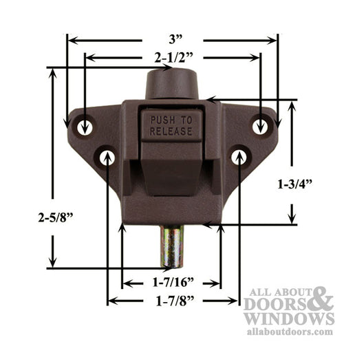 Auxiliary Spring Action Foot Bolt for Truth Triangular Patio Doors - Auxiliary Spring Action Foot Bolt for Truth Triangular Patio Doors