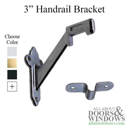 3 inch Handrail Bracket, Zinc - Choose Color