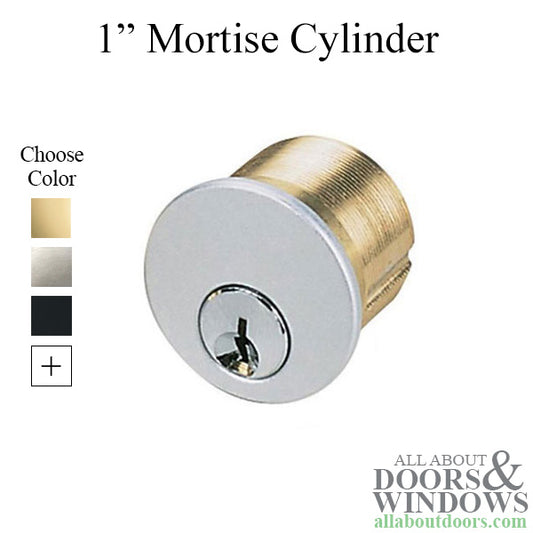 1"  Brass Mortise Cylinder, Schlage , Kwikset - Choose Options