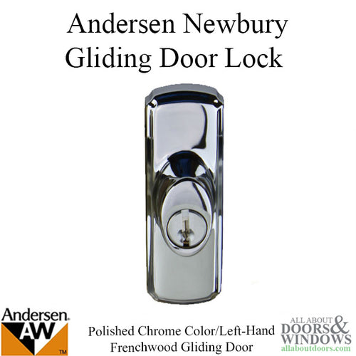 Andersen Frenchwood Gliding Door Hardware - Newbury Lock Assembly with Keys - Chrome - Left-Handed - Andersen Frenchwood Gliding Door Hardware - Newbury Lock Assembly with Keys - Chrome - Left-Handed