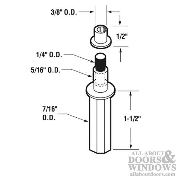 Top Mount Spring-Loaded Pivot Pin with Nylon Cap - Top Mount Spring-Loaded Pivot Pin with Nylon Cap