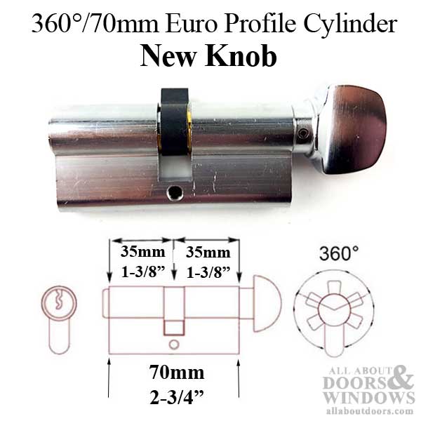 35/35 Active Keyed 360° Euro Profile Cylinder, 70mm  2-3/4