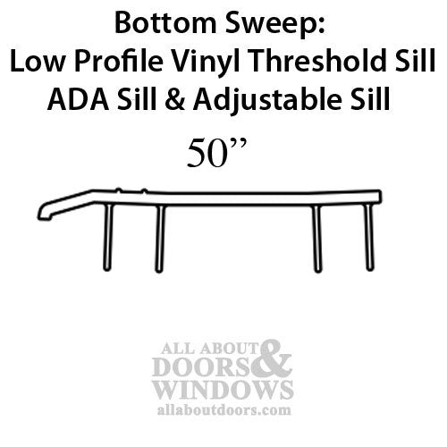 Bottom Sweep: Low Profile Vinyl Threshold Sill, ADA Sill & Adjustable Sill - Brown - Bottom Sweep: Low Profile Vinyl Threshold Sill, ADA Sill & Adjustable Sill - Brown