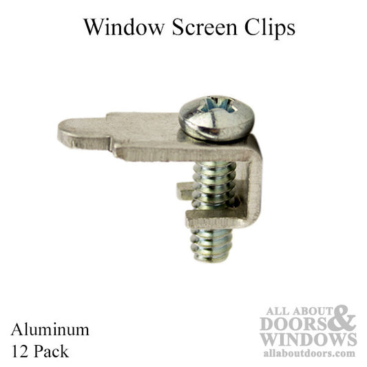 Window Screen Clips, 5/16 Inch, 12 Pack - Aluminum