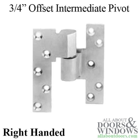 3/4" Offset Intermediate Pivot Set, Right Hand, Brushed/Satin Chrome