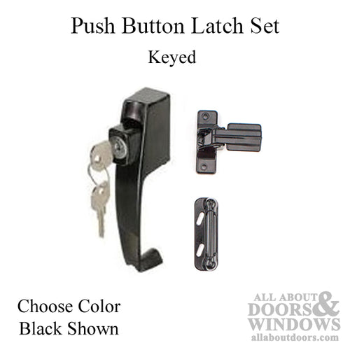 Screen Door Keyed Push Button Latch 1.75 Inch Hole Spacing - Screen Door Keyed Push Button Latch 1.75 Inch Hole Spacing