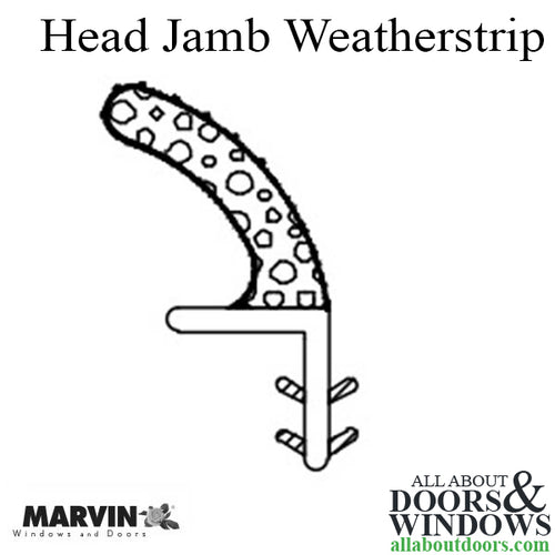 Marvin Head Jamb Parting Stop, V1194 Stile Weather Strip, sold by the foot - Marvin Head Jamb Parting Stop, V1194 Stile Weather Strip, sold by the foot