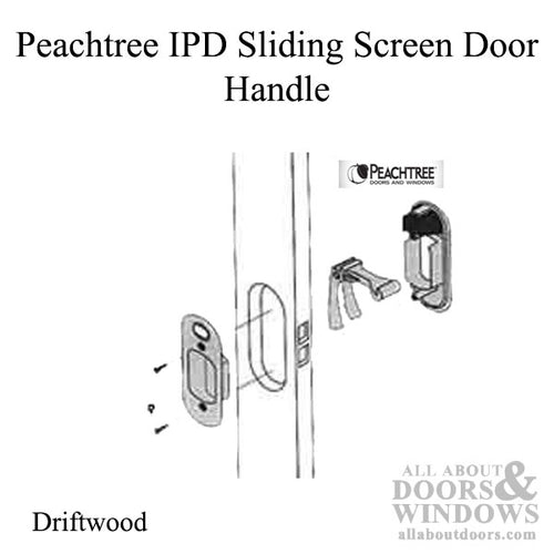 Peachtree IPD Sliding Screen Door Handle and Strike - Driftwood - Peachtree IPD Sliding Screen Door Handle and Strike - Driftwood