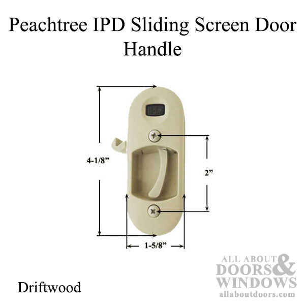 Peachtree IPD Sliding Screen Door Handle and Strike - Driftwood - Peachtree IPD Sliding Screen Door Handle and Strike - Driftwood