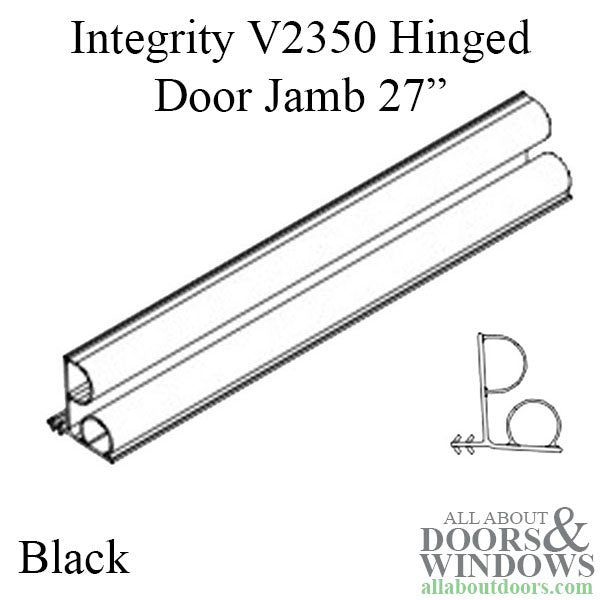 Integrity by Marvin Hinged Door Jamb Weatherstrip Black - Integrity by Marvin Hinged Door Jamb Weatherstrip Black