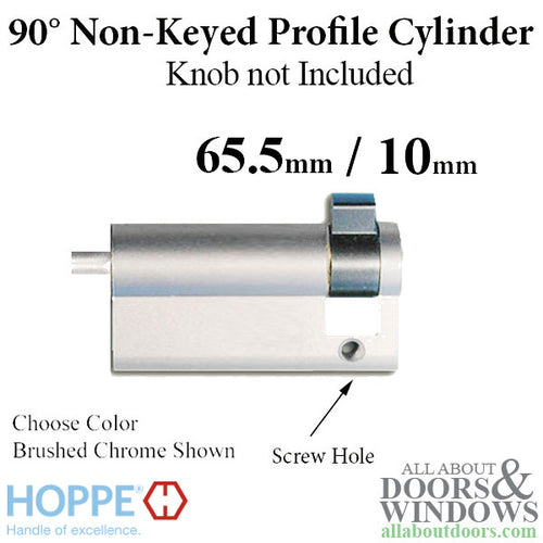 65.5/10 Hoppe Inactive 90° Non-Logo Non-Keyed Profile Cylinder Lock, No Knob - Choose Color - 65.5/10 Hoppe Inactive 90° Non-Logo Non-Keyed Profile Cylinder Lock, No Knob - Choose Color