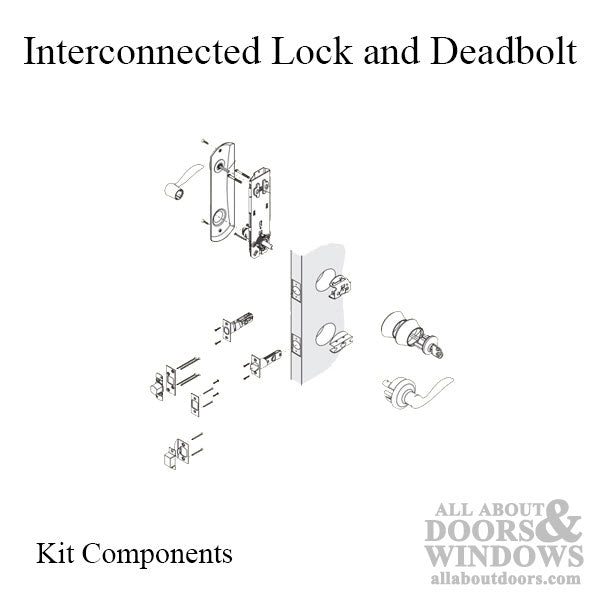 Interconnected Lock 5-1/2  Deadbolt w/ Tustin Passage Lever - Satin Chrome - Interconnected Lock 5-1/2  Deadbolt w/ Tustin Passage Lever - Satin Chrome