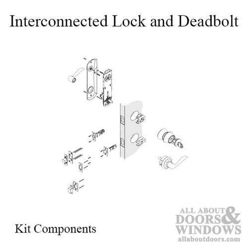 Interconnected Lock 5-1/2  Deadbolt w/ Tustin Passage Lever - Satin Chrome - Interconnected Lock 5-1/2  Deadbolt w/ Tustin Passage Lever - Satin Chrome