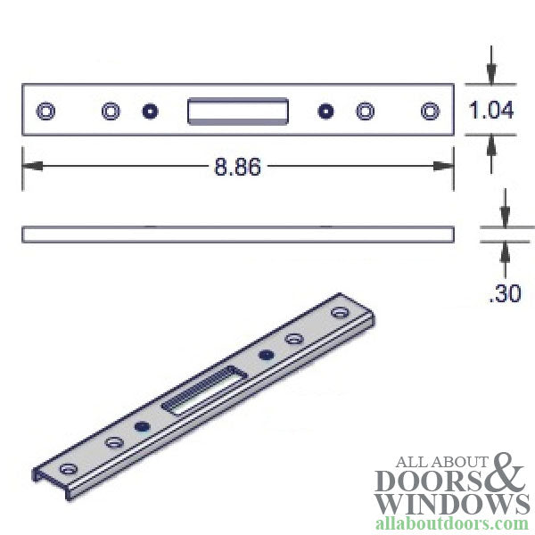 P3000 Hook or Tongue Raised Strike Plate with Adjustable Width - P3000 Hook or Tongue Raised Strike Plate with Adjustable Width