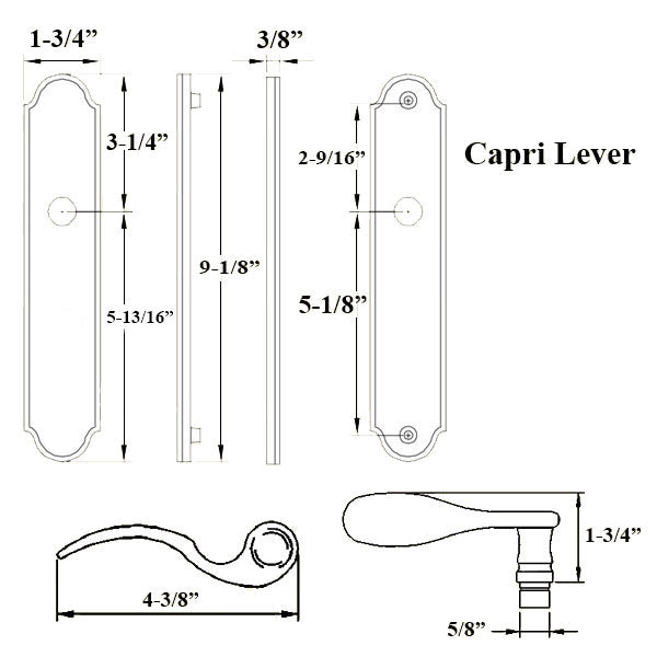 G-U Capri Lever, 45mm Plate, Dummy, No Key, No Thumbturn (Handles DO NOT Move) - Polished Brass Blemished - G-U Capri Lever, 45mm Plate, Dummy, No Key, No Thumbturn (Handles DO NOT Move) - Polished Brass Blemished