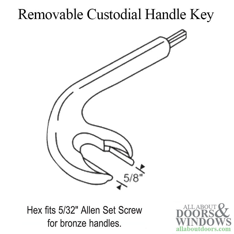 Removable Handle Key for 32-256 Custodial Handle - Removable Handle Key for 32-256 Custodial Handle