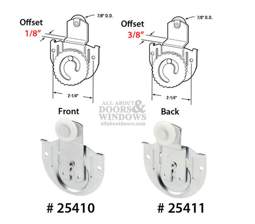 Acme 3100 Front Closet Door Roller Assembly 7/8 Inch Wheel 1/8 Inch Offset - Acme 3100 Front Closet Door Roller Assembly 7/8 Inch Wheel 1/8 Inch Offset