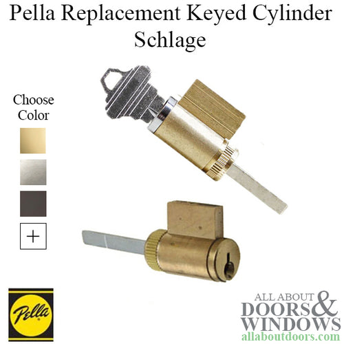 Pella Replacement Keyed Cylinder, Schlage 1 x 1-1/4 - Choose Color - Pella Replacement Keyed Cylinder, Schlage 1 x 1-1/4 - Choose Color